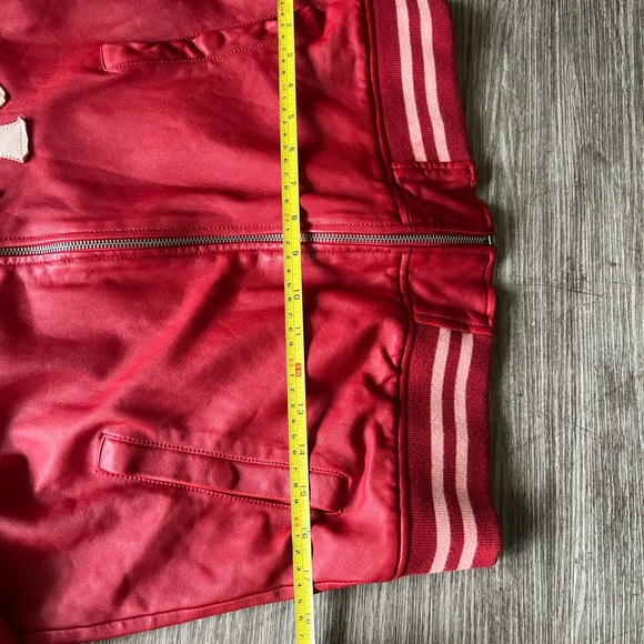 Supreme NewYork Yankees 47 brand LEATHER VARSITY JACKET 2015SS RED MLB M RARE - Picture 8 of 10